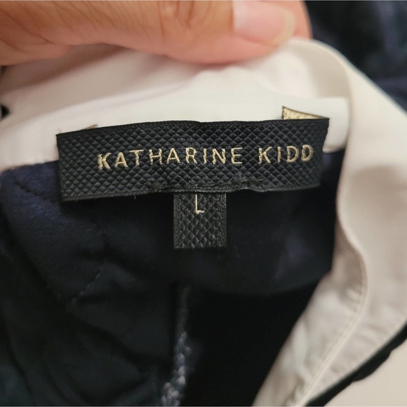 Kathrine Kidd Quilted Navy Blue Long Sleeved Sweater Size Large - Picture 4 of 9